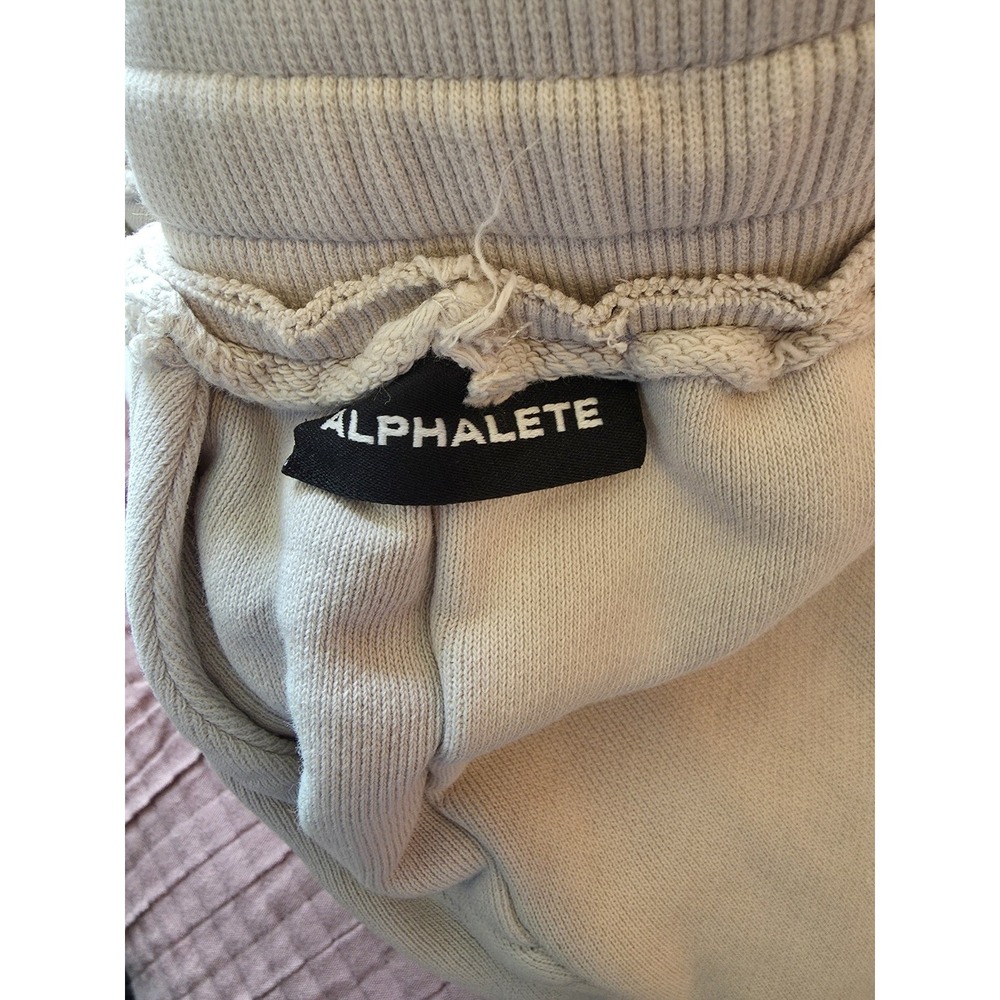 Alphalete Mens Beige French Terry Very Terry Cotton Joggers Sweatpants XL - Picture 4 of 7